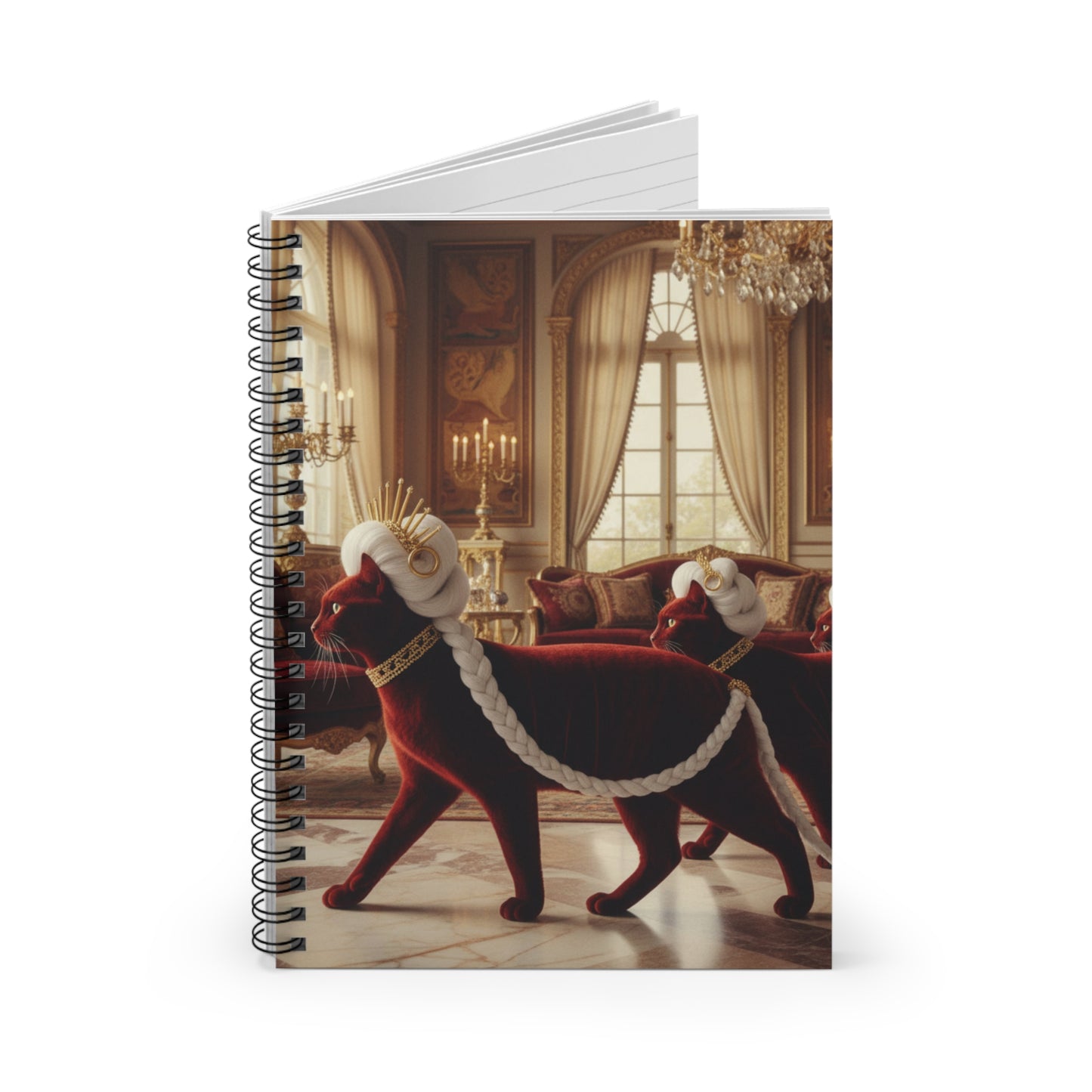 Red Velvet Feline Spiral Notebook