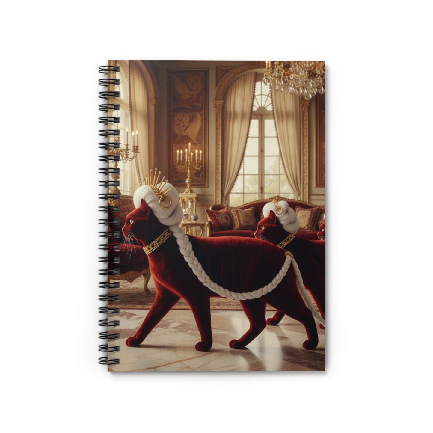 Red Velvet Feline Spiral Notebook